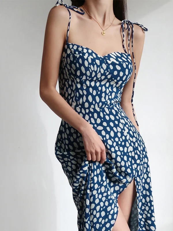 Fashionable women’s clothing that makes you shine Dalmatian Print Tie Strap Split Maxi Dress Fashionable women’s clothing that makes you shine Dalmatian Print Tie Strap Split Maxi Dress