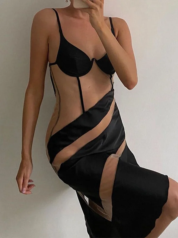 Women’s clothing that fits your personality and style Asymmetric Patchwork Mesh Maxi Dress Women’s clothing that fits your personality and style Asymmetric Patchwork Mesh Maxi Dress