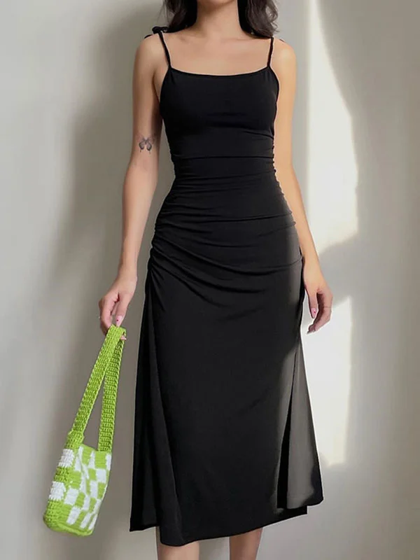 Trendy women’s clothing with a modern twist   Backless Tie Strap Maxi Dress