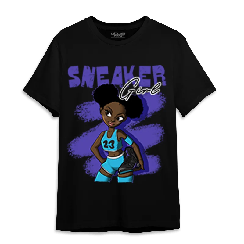 NastyJamz Aqua 6s T Shirt Match Black Sneaker Girl