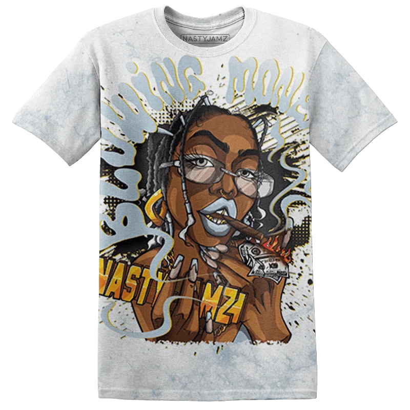 NastyJamz Blue Grey 13s T Shirt Match Blowing Money Fast Girl 3D All-Over Print