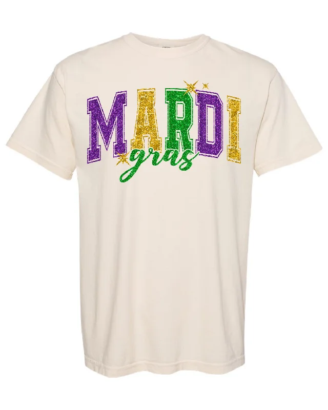 Mardi Gras Glitter Natural Tee