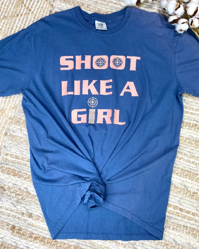 Shoot Like A Girl Navy Tee