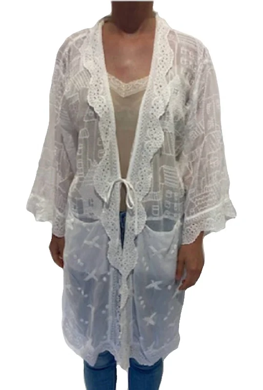 House Ecaterina Kimono In White