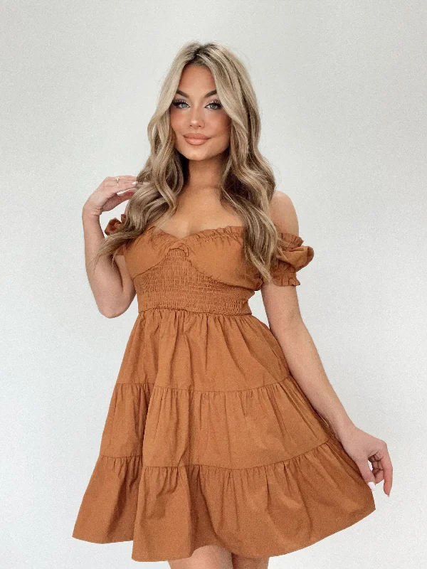 Cognac Boho Babe Dress