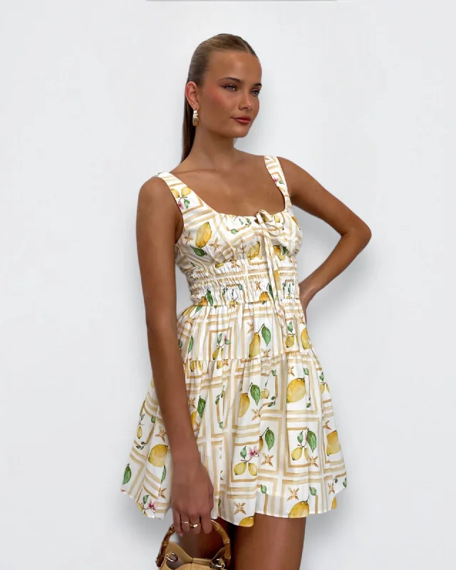 HELENA DRESS -LEMON PRINT