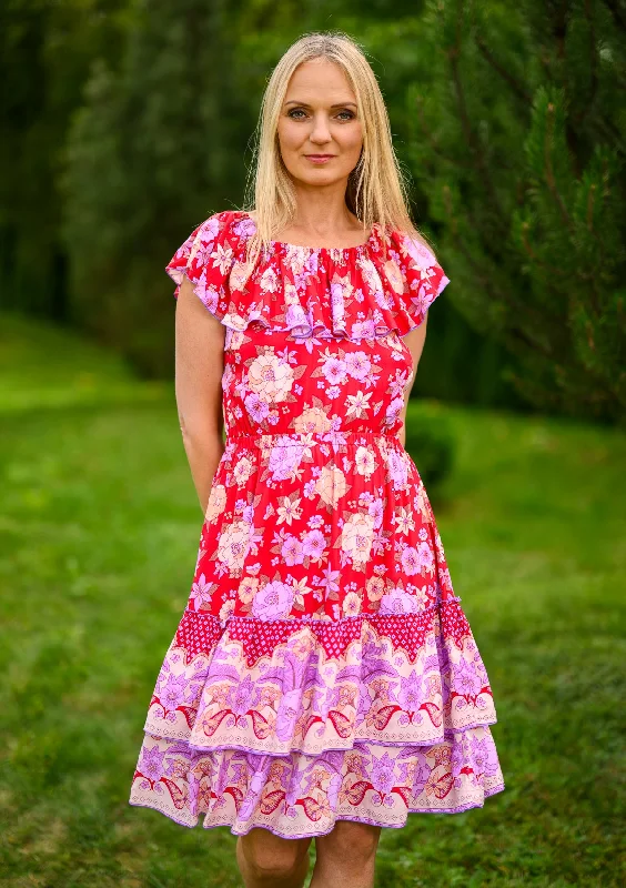 Lolita Red Mix Flowers Dress