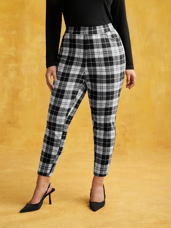 Stretchy Plaid Lounge Leggings