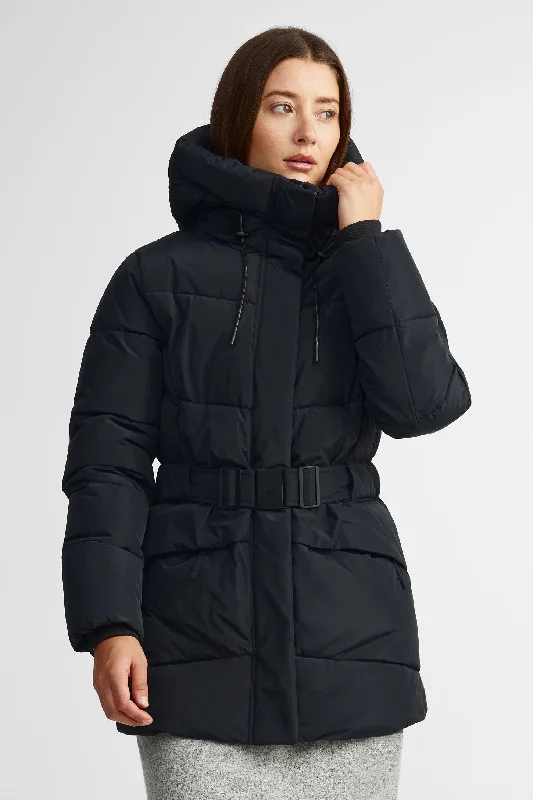 Manteau d'hiver matelassé avec ceinture - Femme